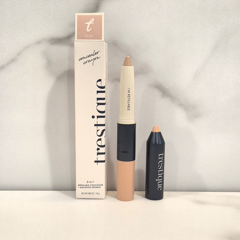 TRESTIQUE Concealer Crayon + Sponge In Clay (Light w/ Neutral Undertones) NIB